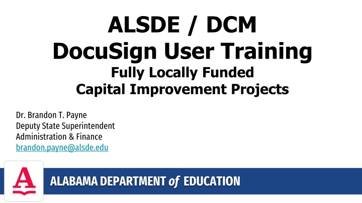 alsde dcm docusign user training fully locally