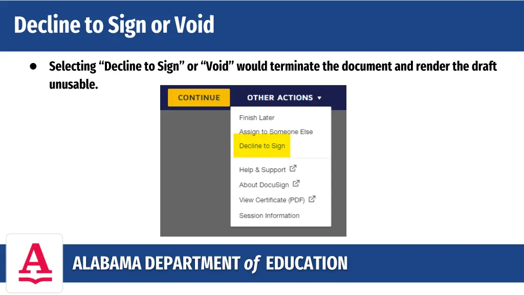 decline to sign or void