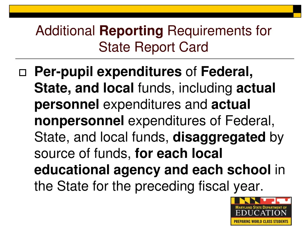 additional reporting requirements for state 1