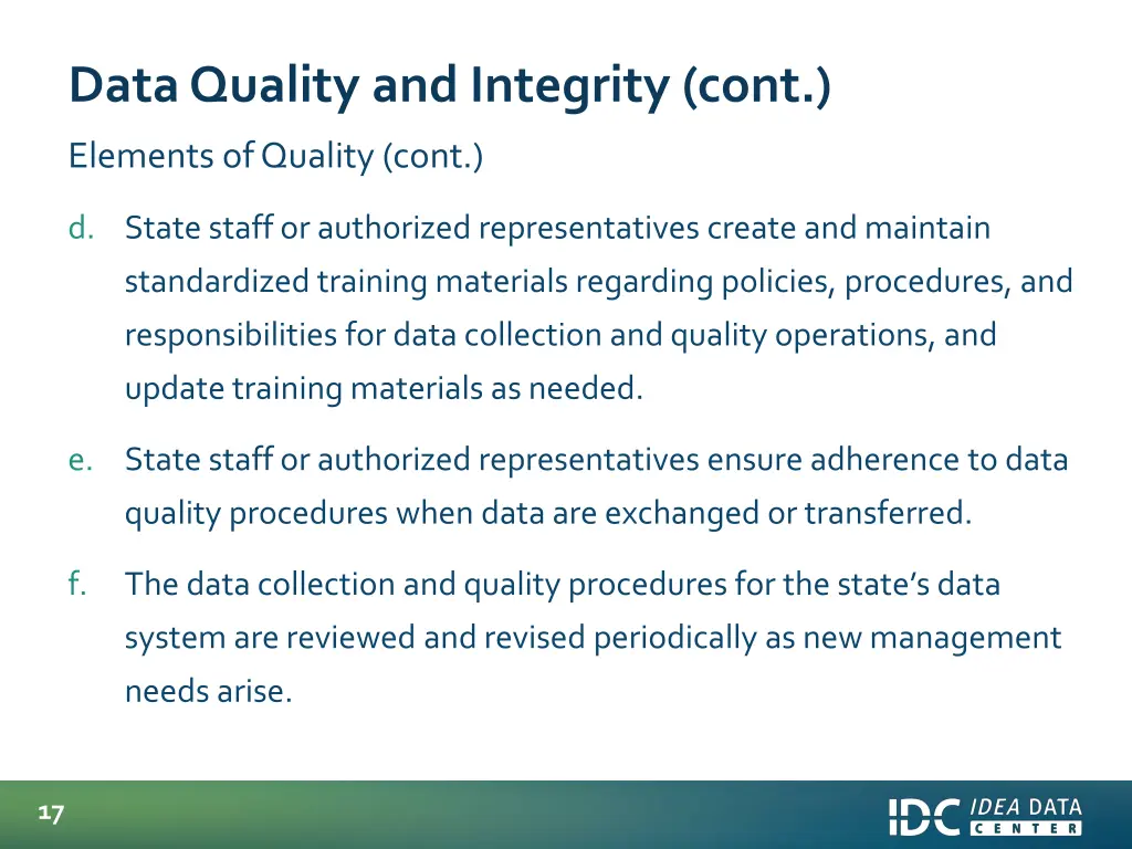 data quality and integrity cont 1