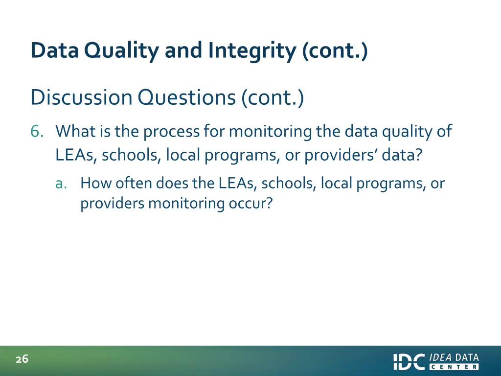 data quality and integrity cont 10