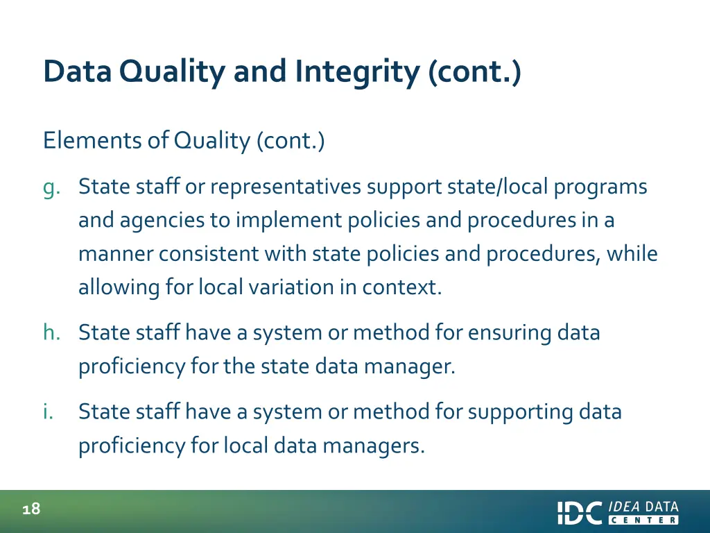 data quality and integrity cont 2