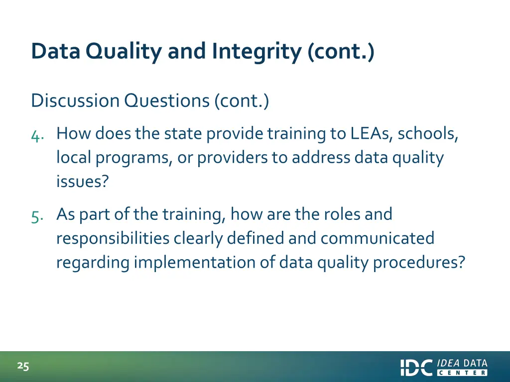 data quality and integrity cont 9