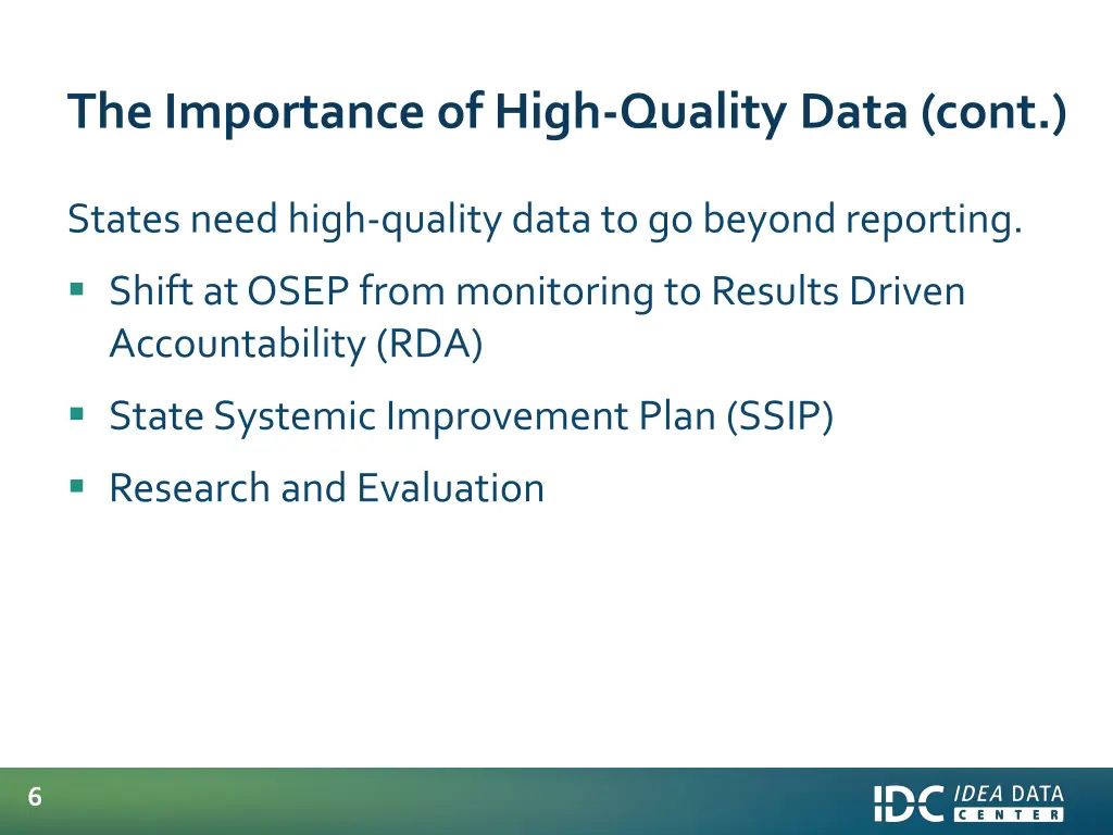 the importance of high quality data cont