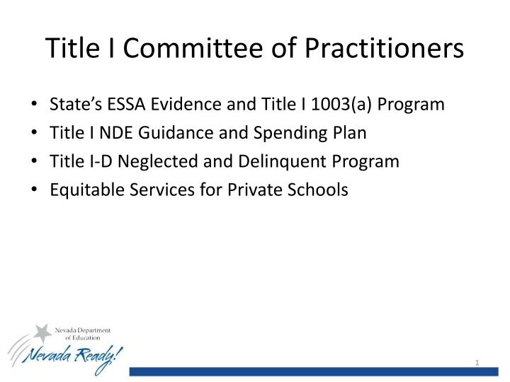 title i committee of practitioners