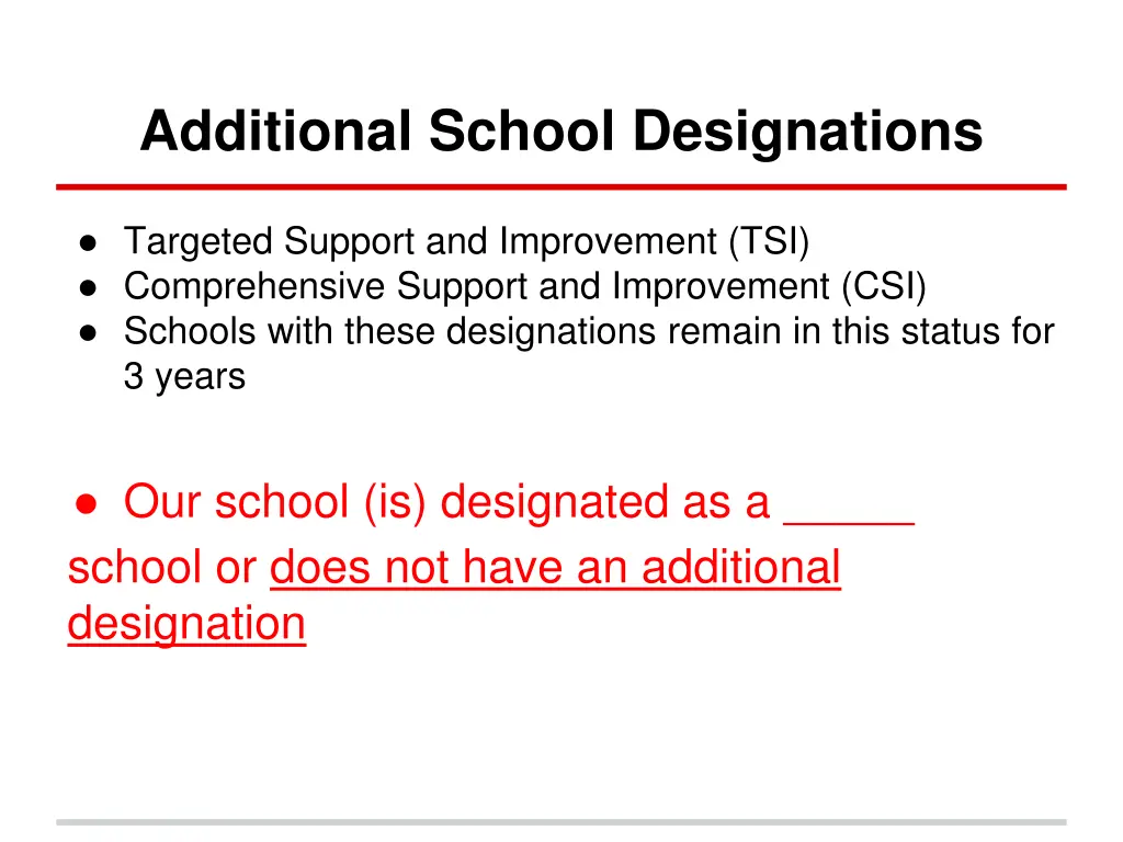 additional school designations