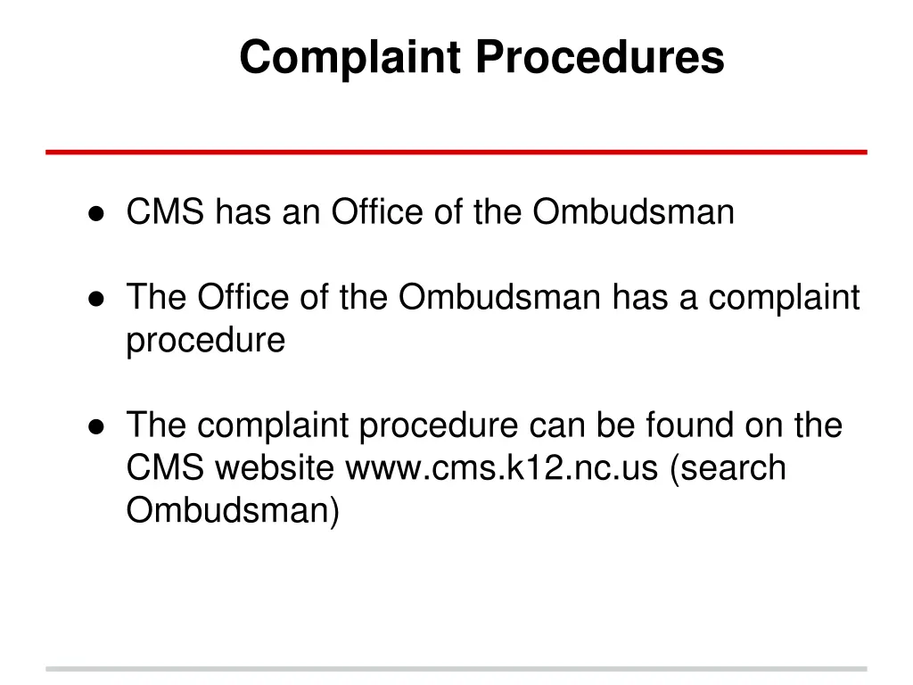 complaint procedures