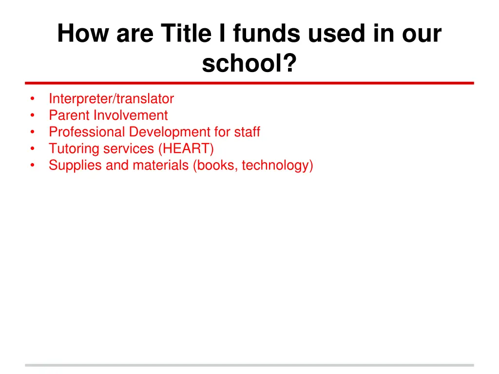 how are title i funds used in our school