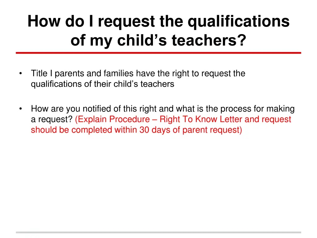 how do i request the qualifications of my child