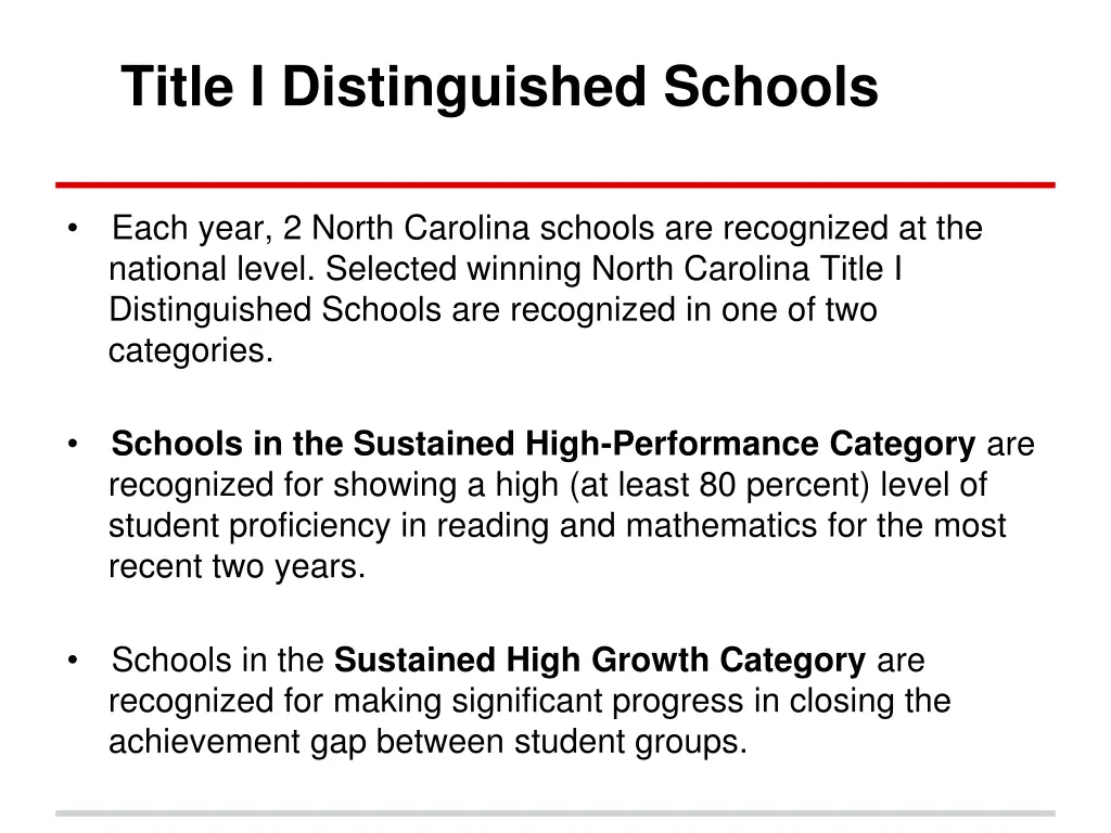 title i distinguished schools