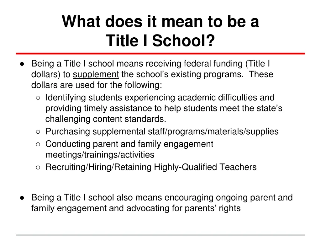 what does it mean to be a title i school