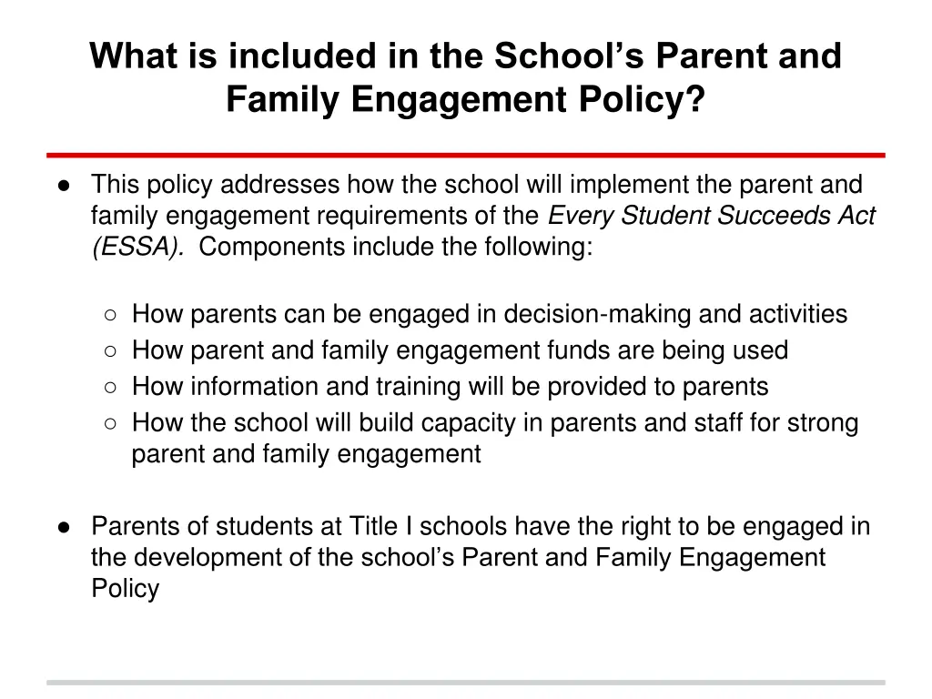 what is included in the school s parent