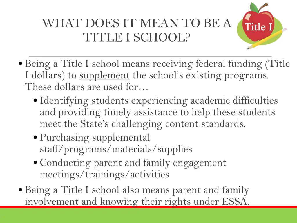 what does it mean to be a title i school