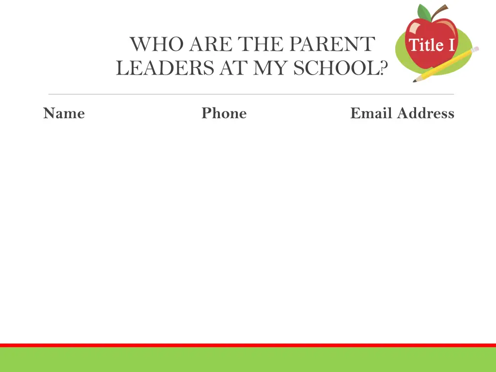 who are the parent leaders at my school