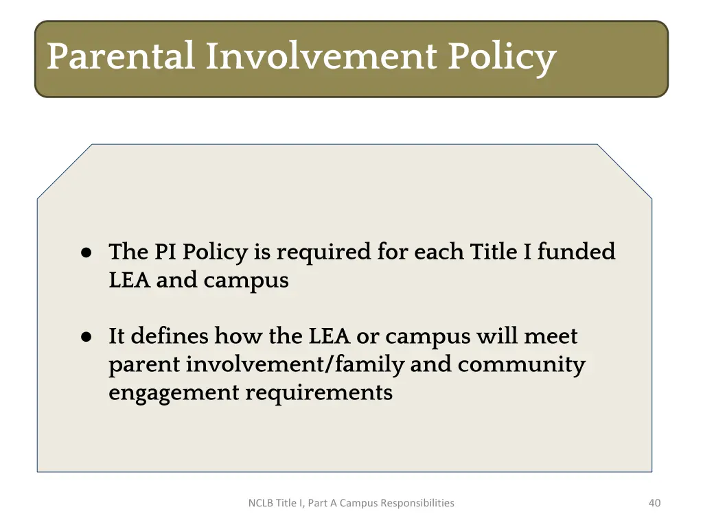 parental involvement policy