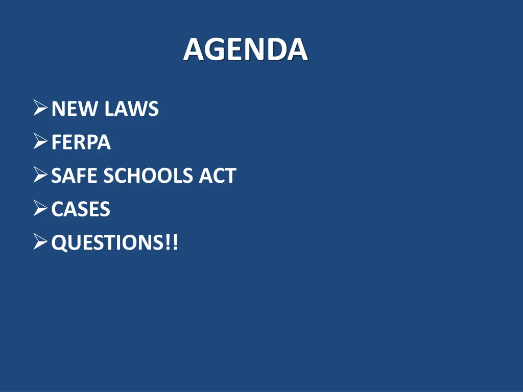 agenda