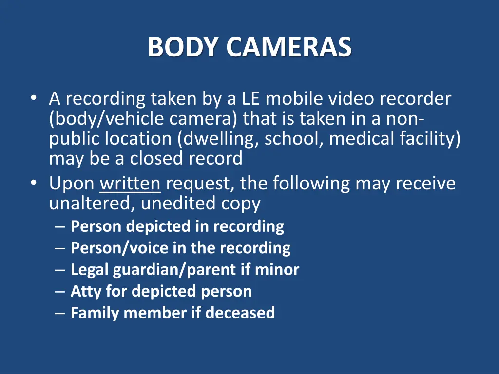 body cameras