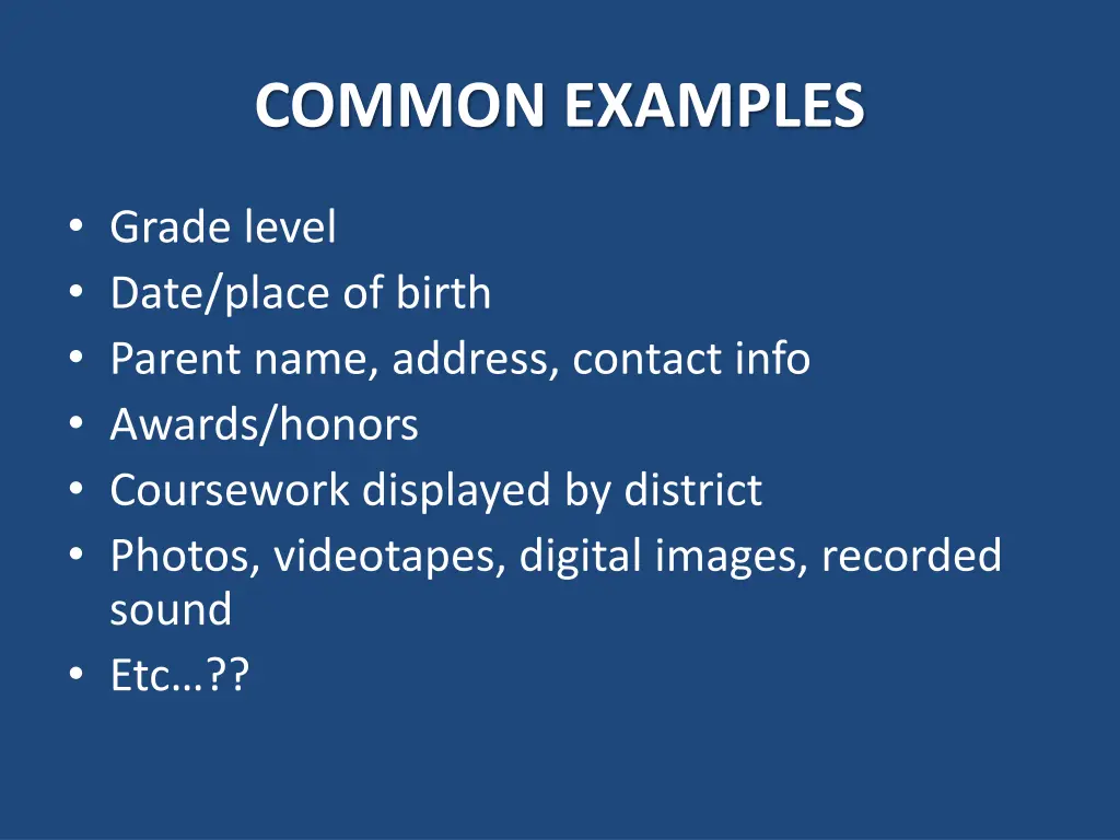 common examples