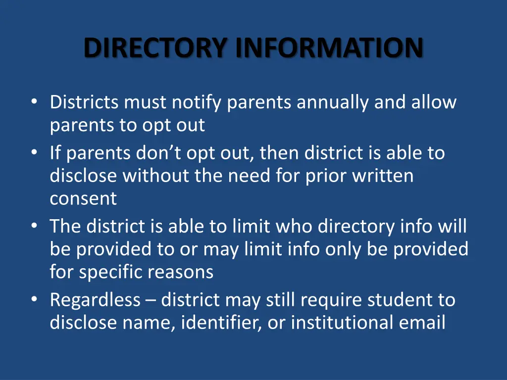 directory information 1