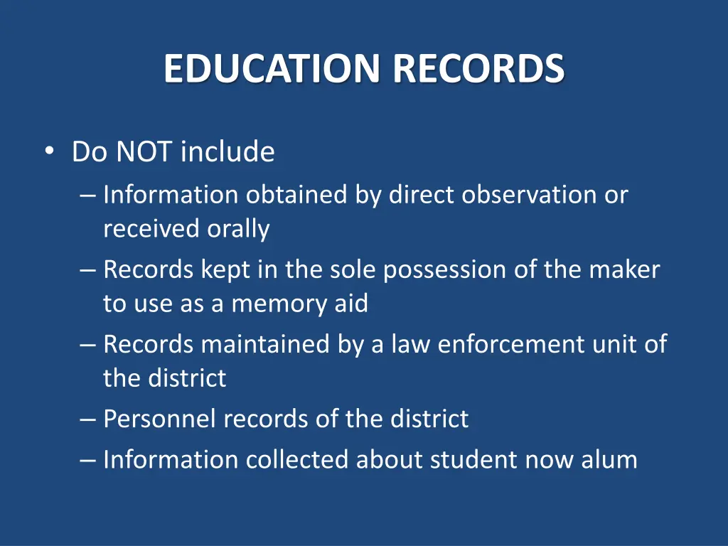 education records