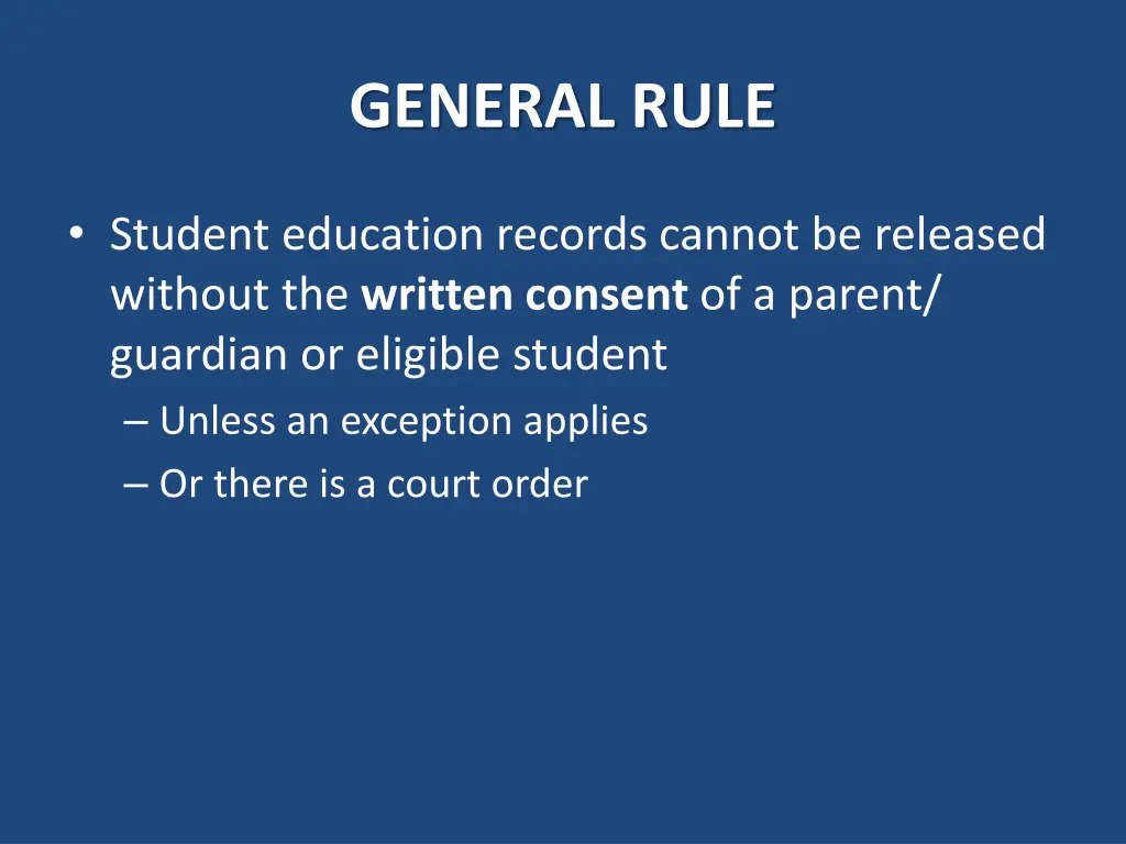 general rule