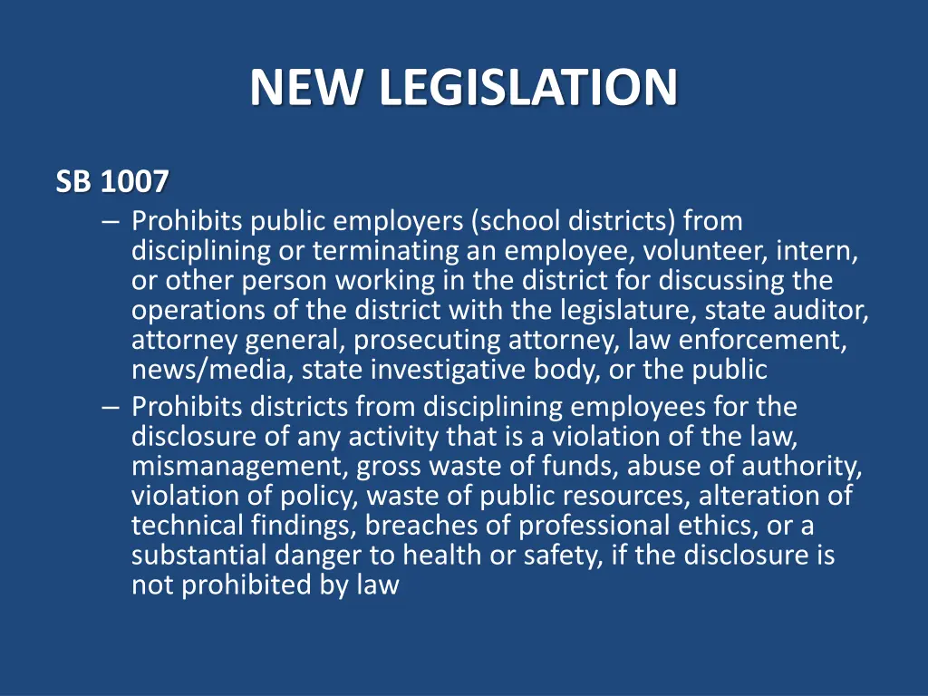 new legislation 1