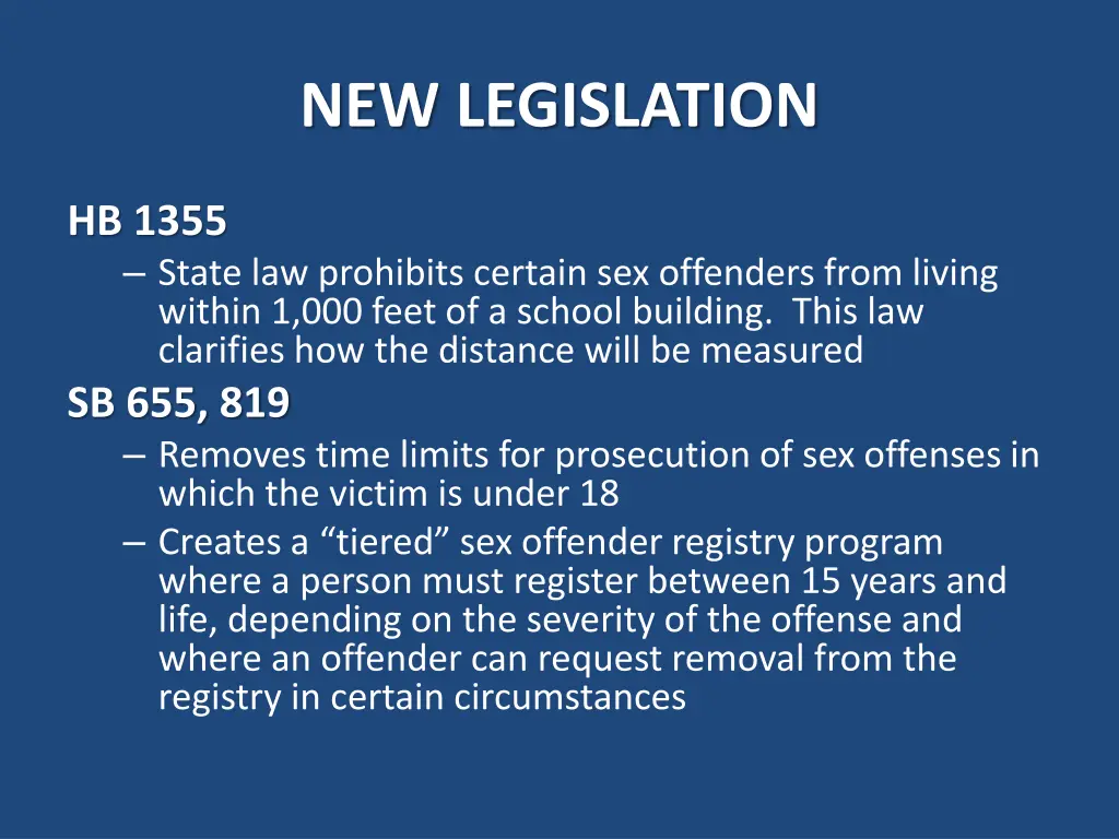 new legislation 2