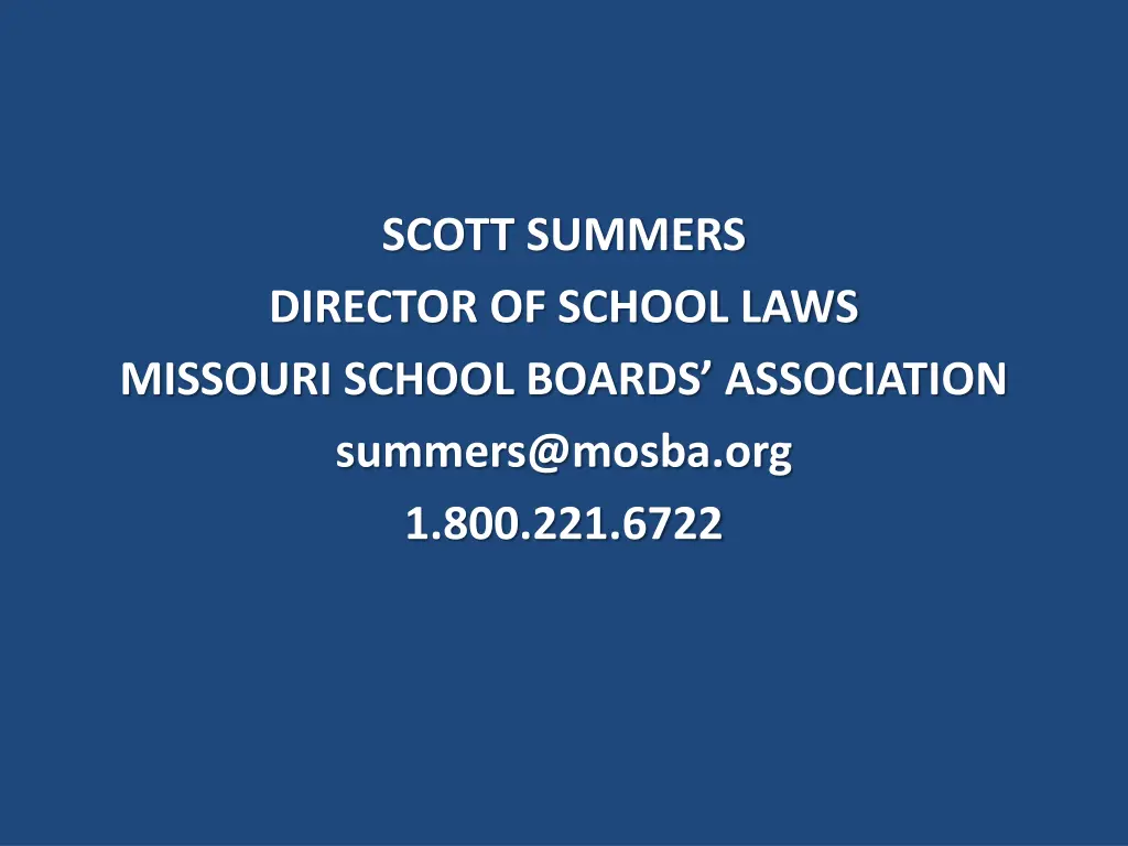 scott summers director of school laws missouri