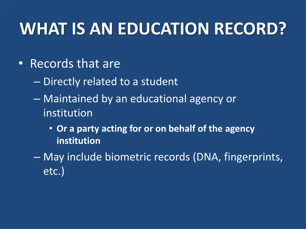 what is an education record