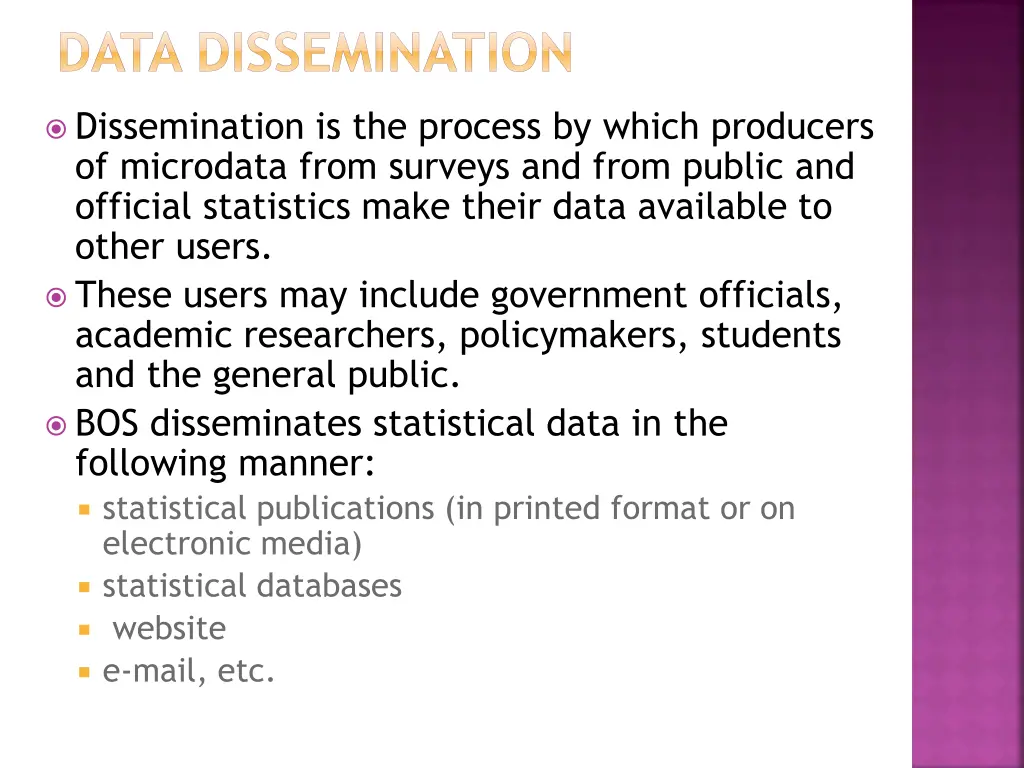 data dissemination