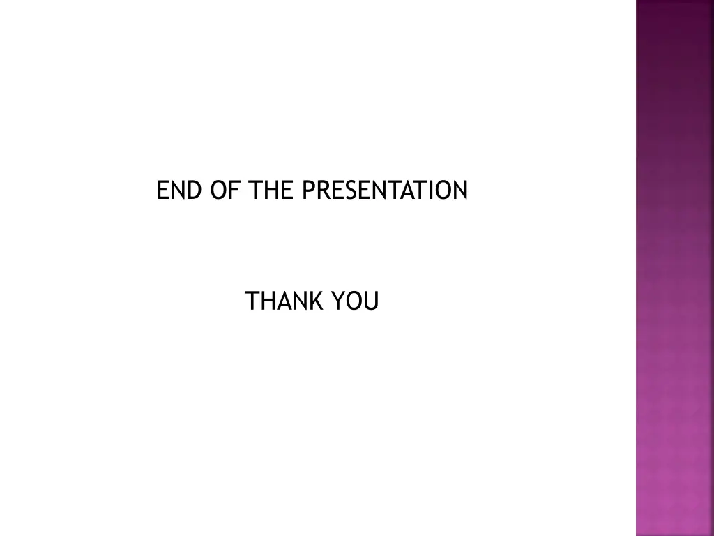 end of the presentation