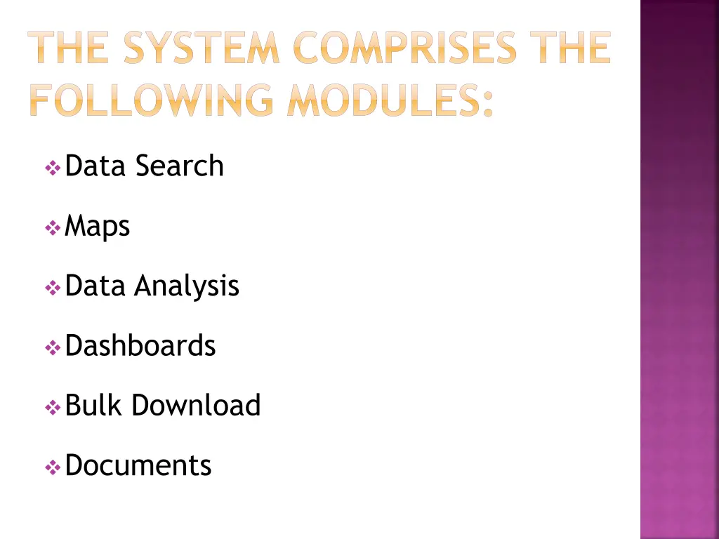 the system comprises the following modules