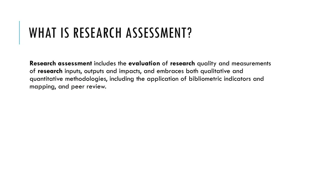 what is research assessment