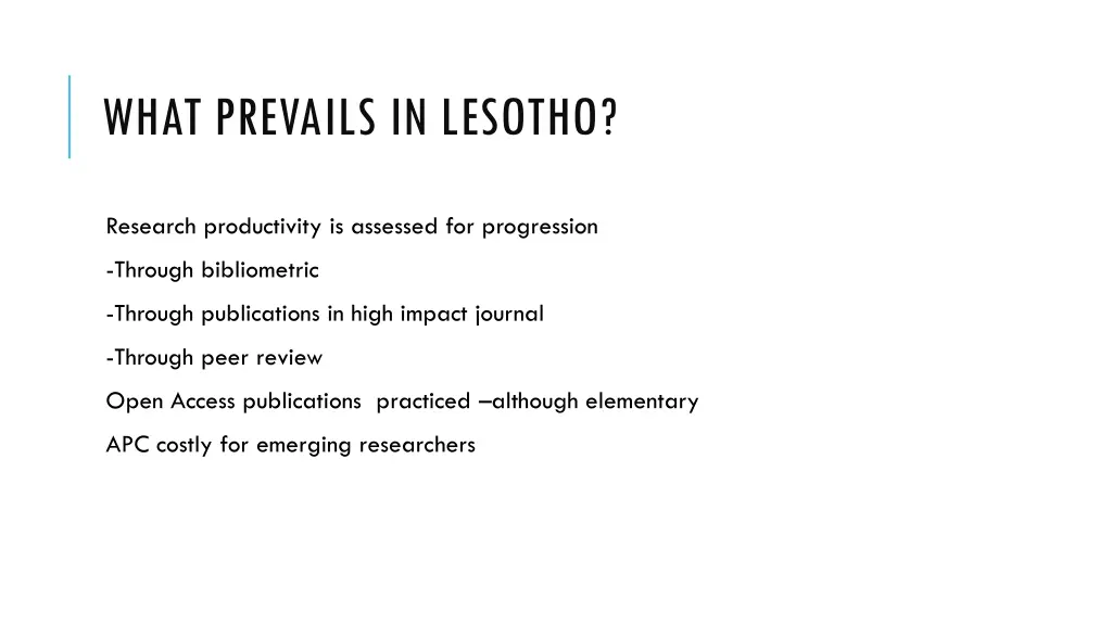 what prevails in lesotho