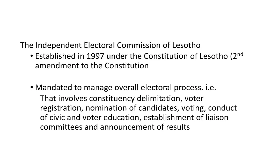 the independent electoral commission of lesotho