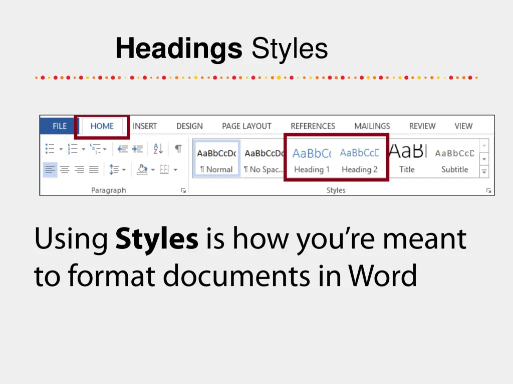 headings styles