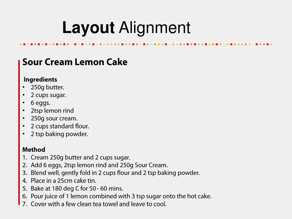 layout alignment