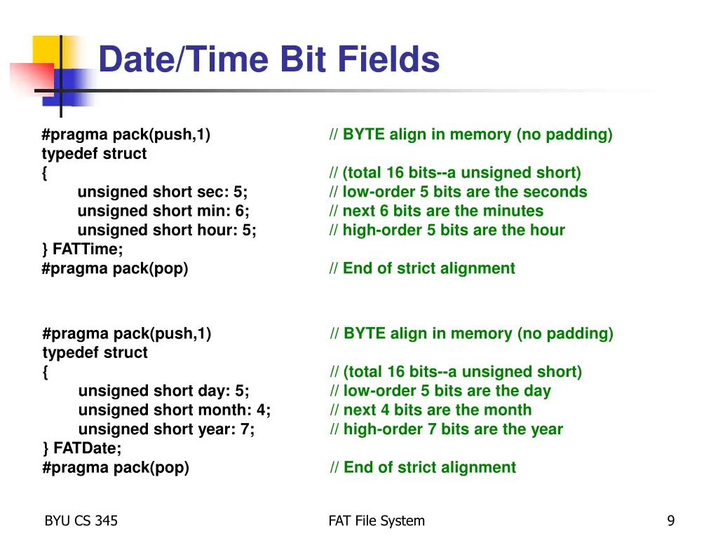 date time bit fields