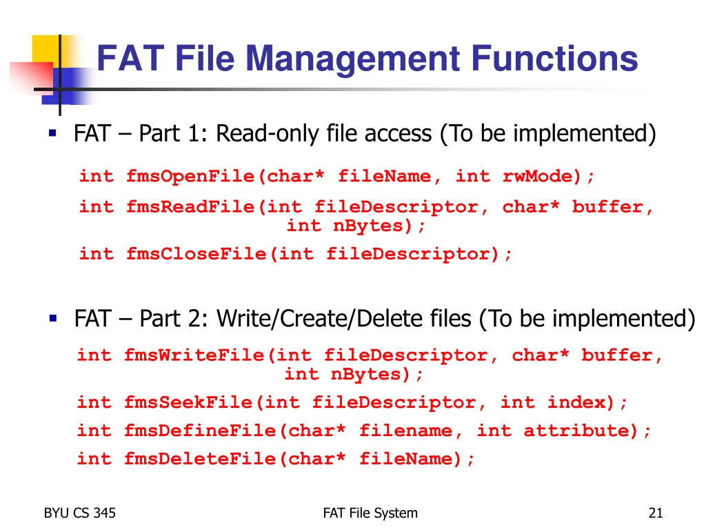 fat file management functions 1