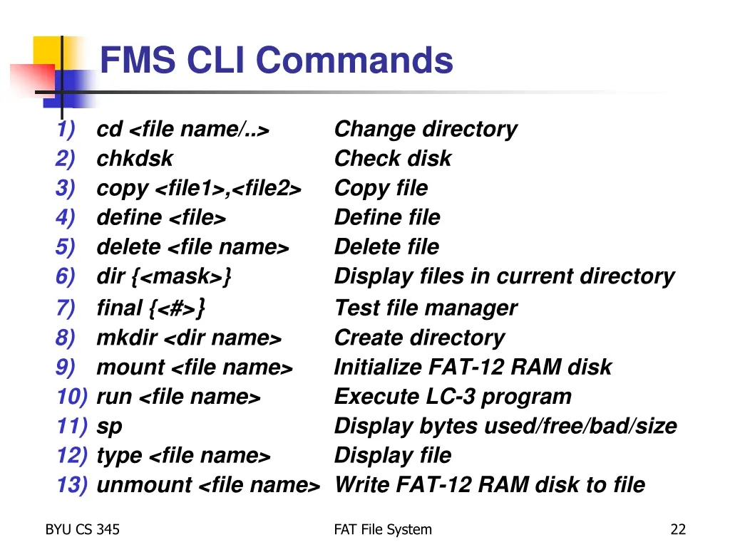 fms cli commands