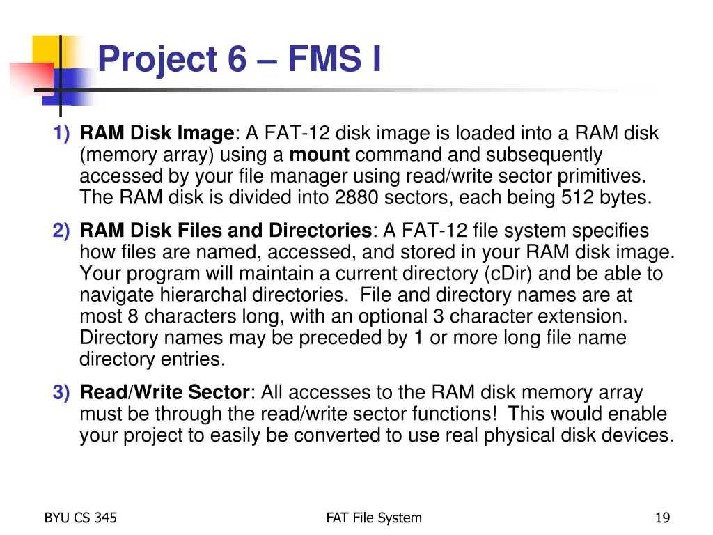 project 6 fms i