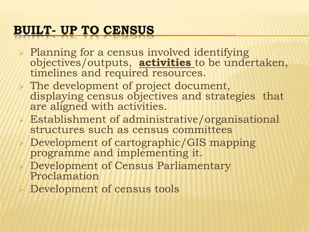 planning for a census involved identifying