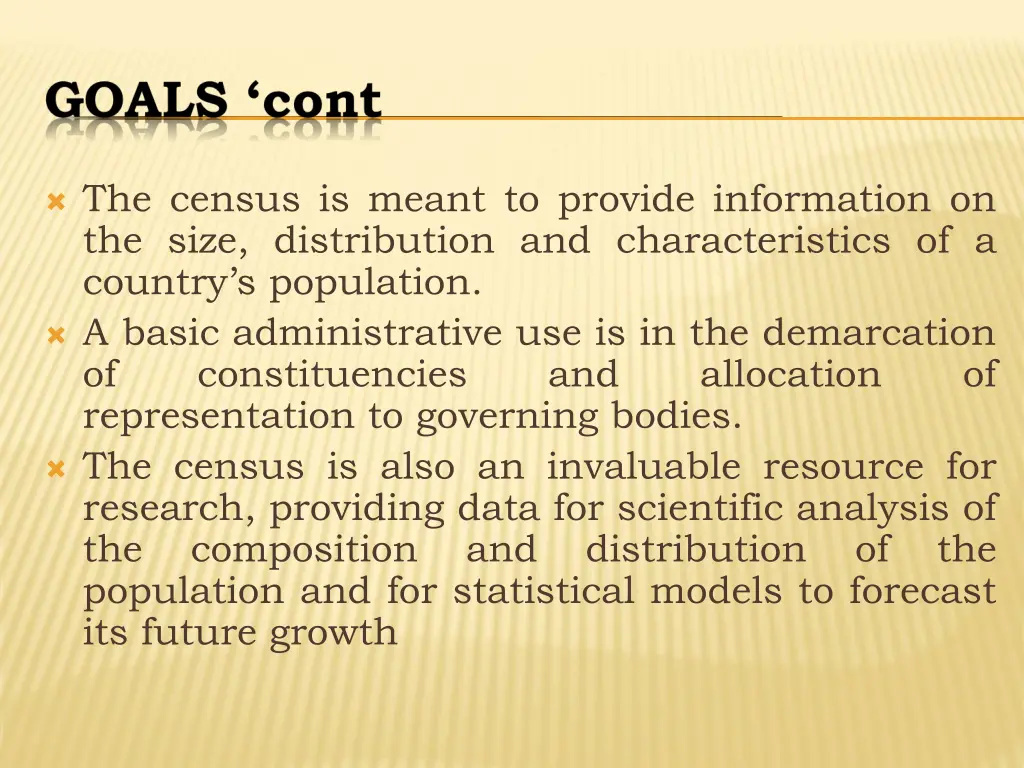 the census is meant to provide information