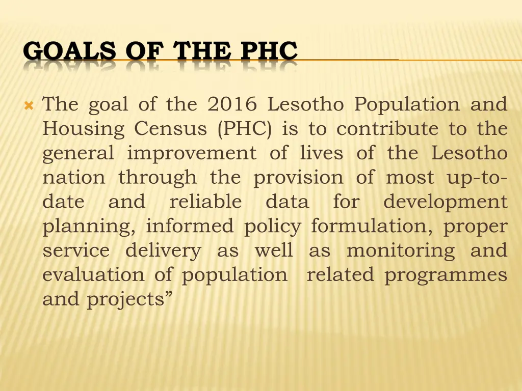 the goal of the 2016 lesotho population