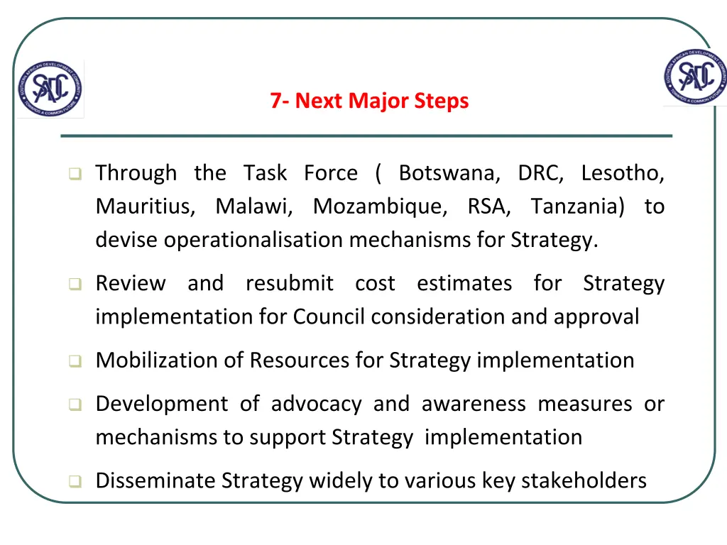 7 next major steps