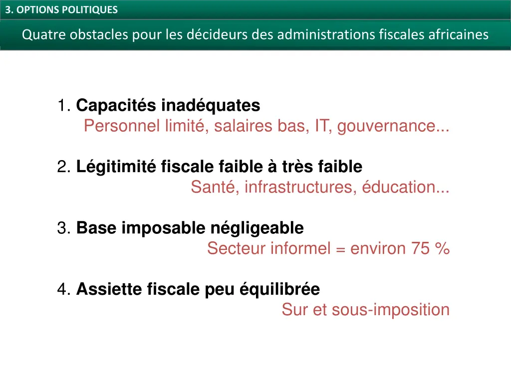 3 options politiques