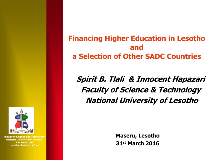 financing higher education in lesotho