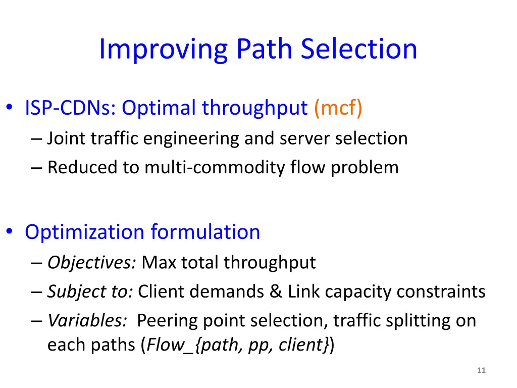 improving path selection