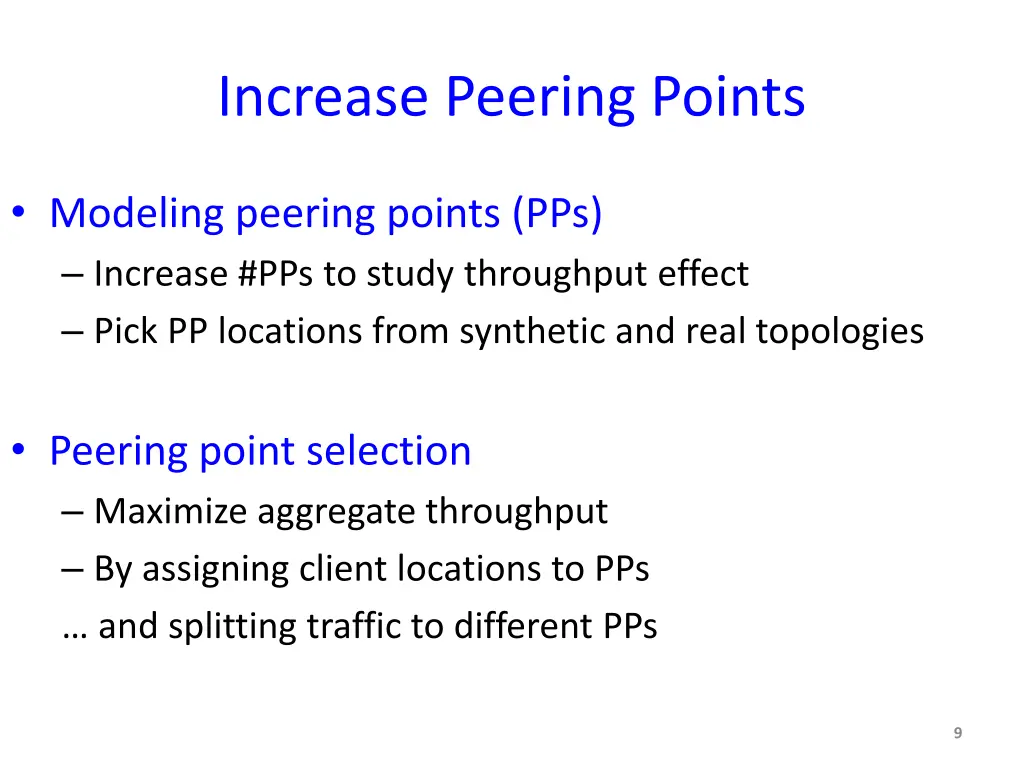 increase peering points