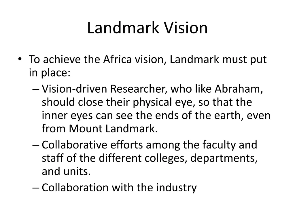 landmark vision 1